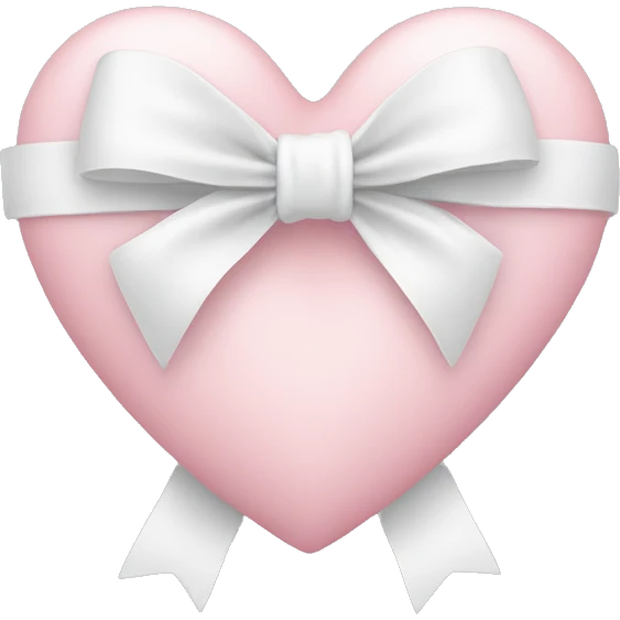 Pastel pink heart with white bow emoji