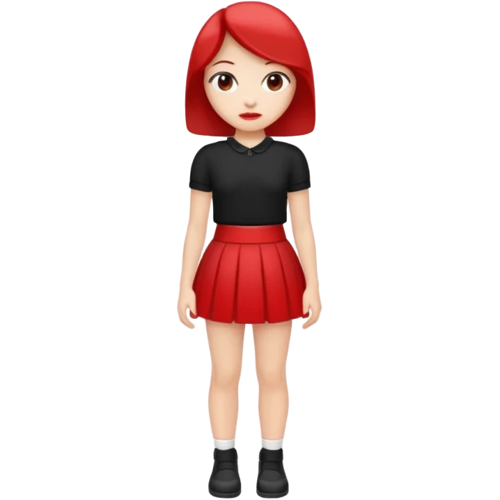 mini black red  skirt emoji