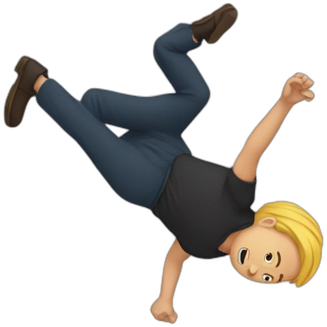 Person falling in a big hold emoji