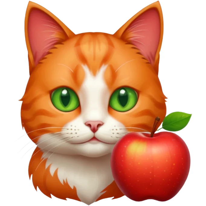 Gato com uma maça  emoji