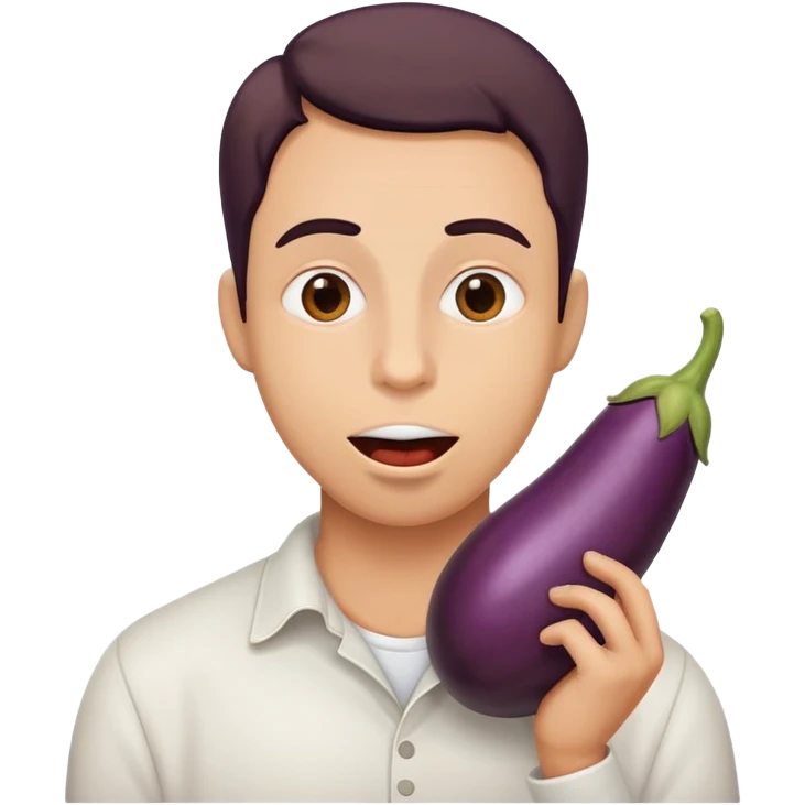 Eggplant in mouth emoji