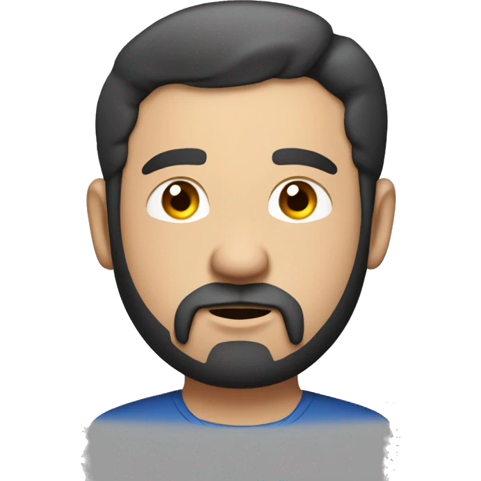a man losing at casino at roulette, dark short hair, chubby face, red cheeks, blue shirt, short dark beard emoji