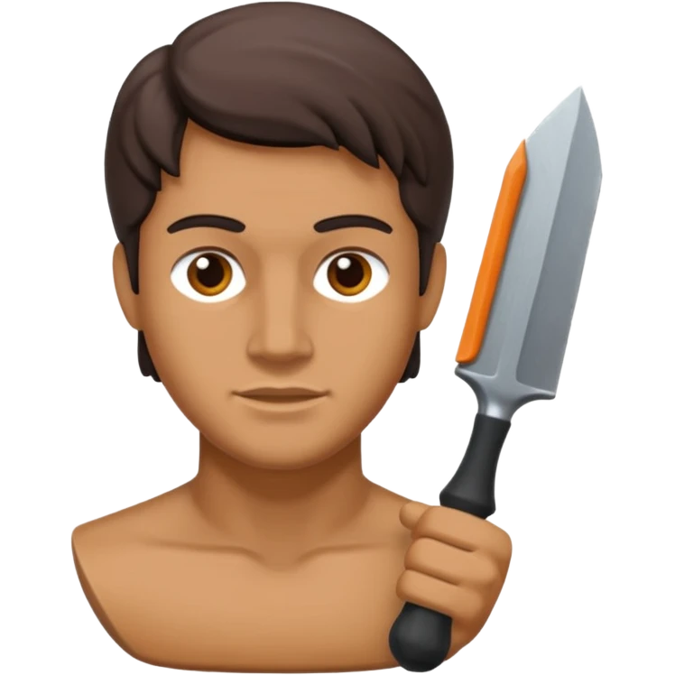 
half sculpture, with chisel, david emoji