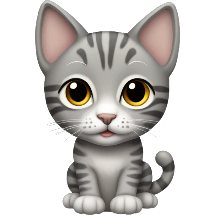 Grey girl tabby kitten emoji