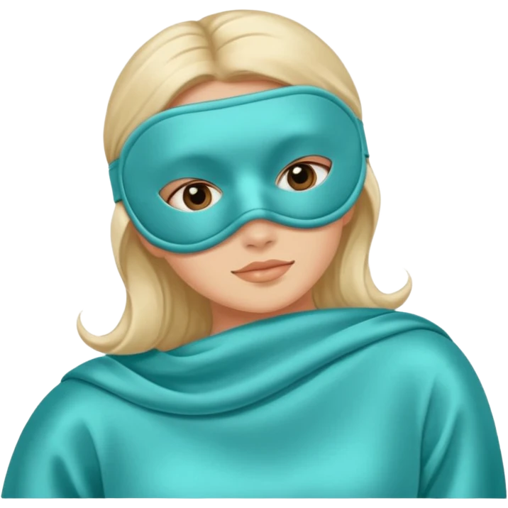 silk turquoise sleep mask emoji