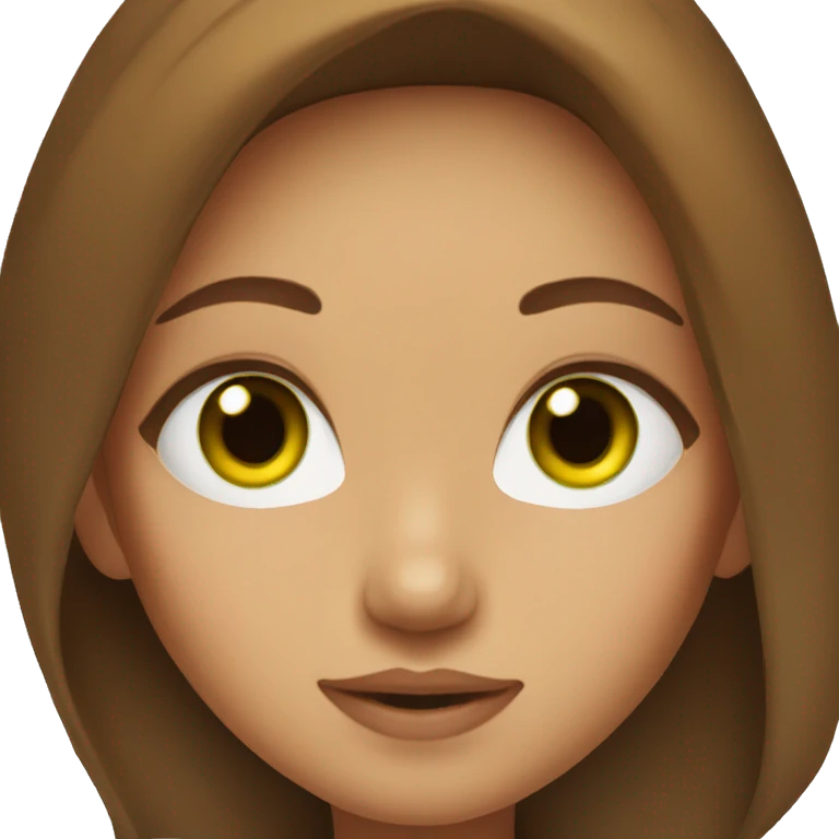 Girl with Brown Curry Hair and Green eyes  emoji