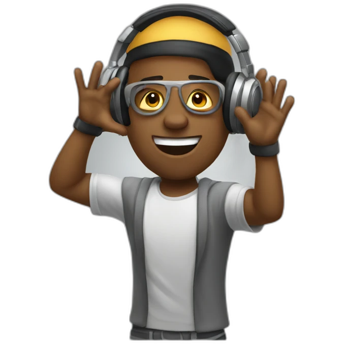 Dj with hands up emoji