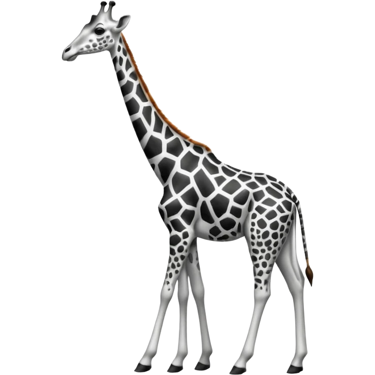 Girafe noir et blanc juste avec des traits pour la délimitation  emoji