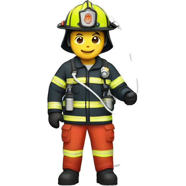 Firefighter with charging cable emoji