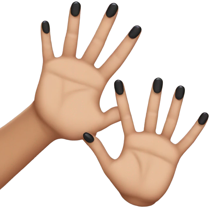 Black nails five fingers  emoji
