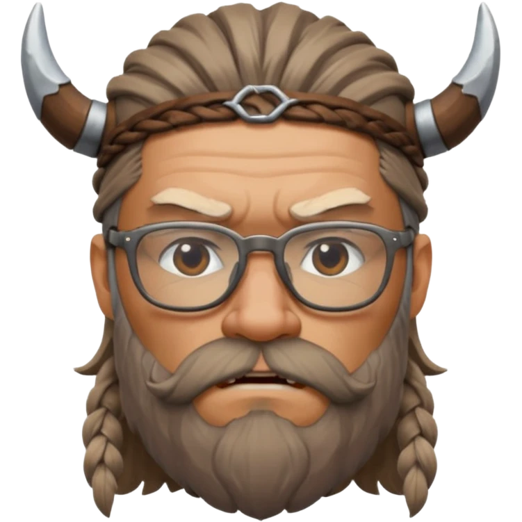 Glasses-Wearing wild viking büst emoji