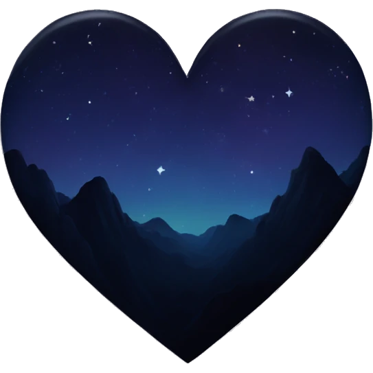 Dark Vibrant heart with the night sky in it emoji