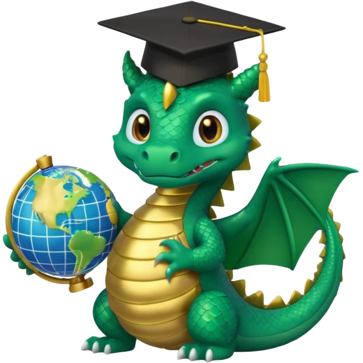 I need a character for an educational geography course, dragon style emoji