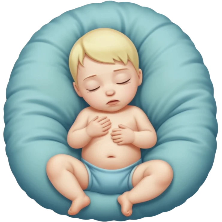 High resolution of   realistic full body sleepy baby distorted , no extra hybrid emoji