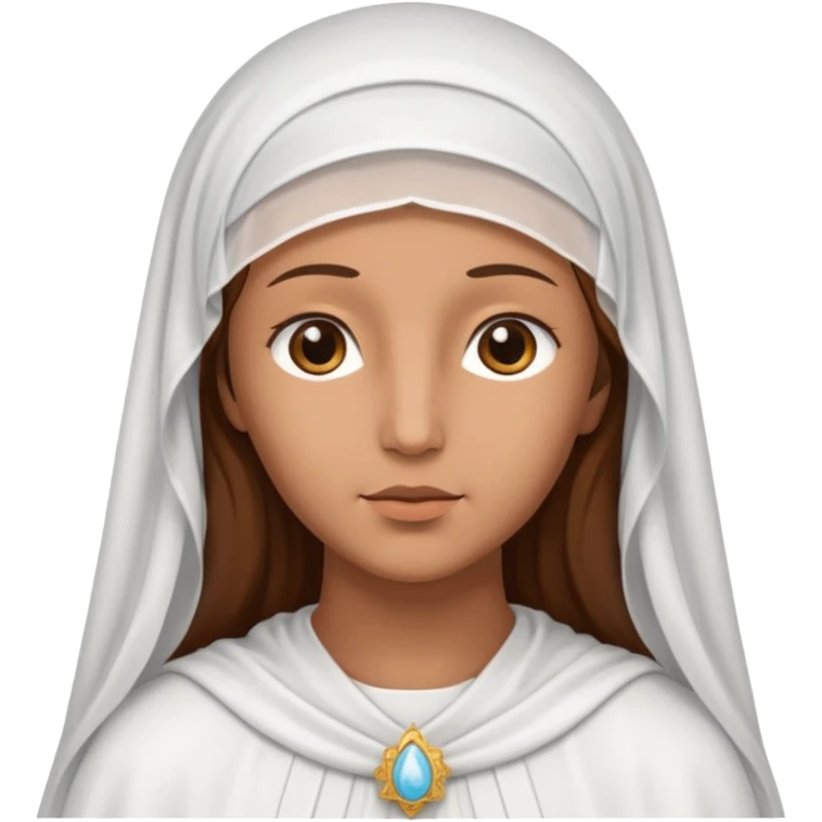 Virgin Mary with medium brown tanned skin emoji