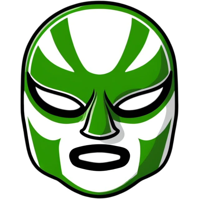 luchador mask in Milwaukee Bucks basketball team colors emoji