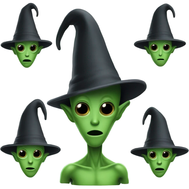 Alien wearing a wizard hat emoji