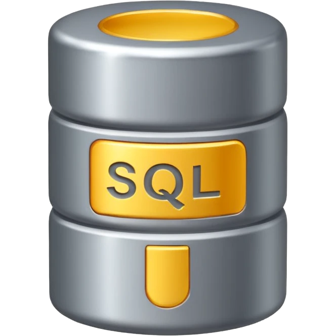 database cylinder with “SQL” letters on it emoji