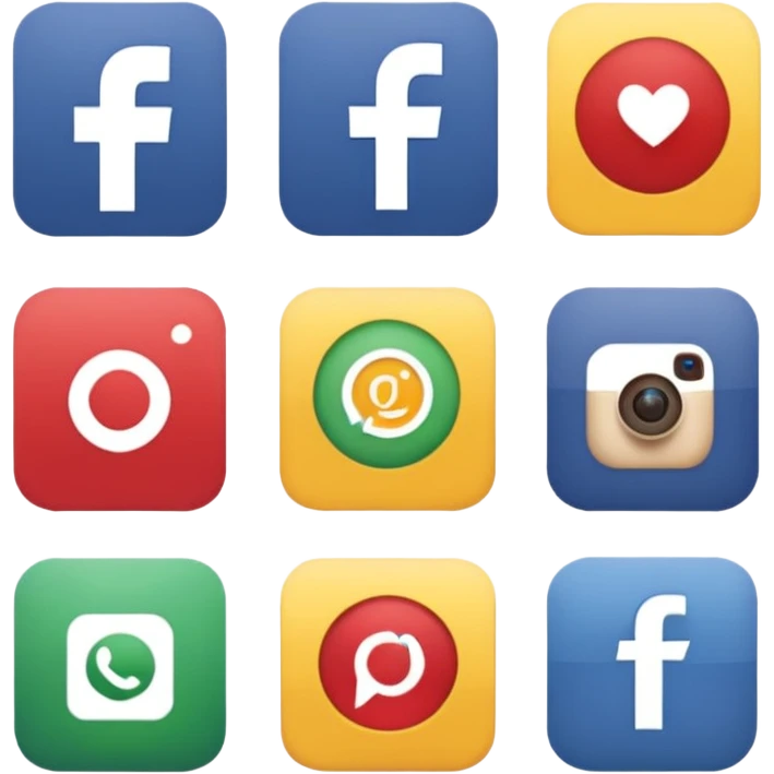 Socail media sauare emoji style icons 
Creat the quadrant with the logos of FB, X, Trustpilot, Instagram, Youtube, Linkedin emoji