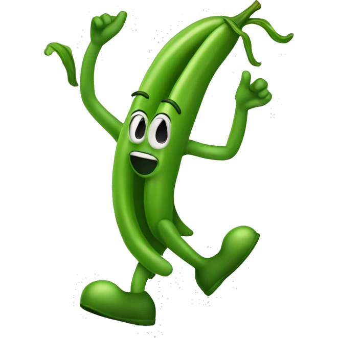 Dancing green bean emoji
