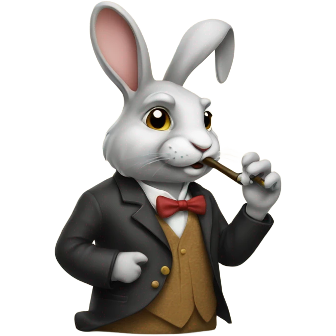 Rabbit smoking a pipe emoji