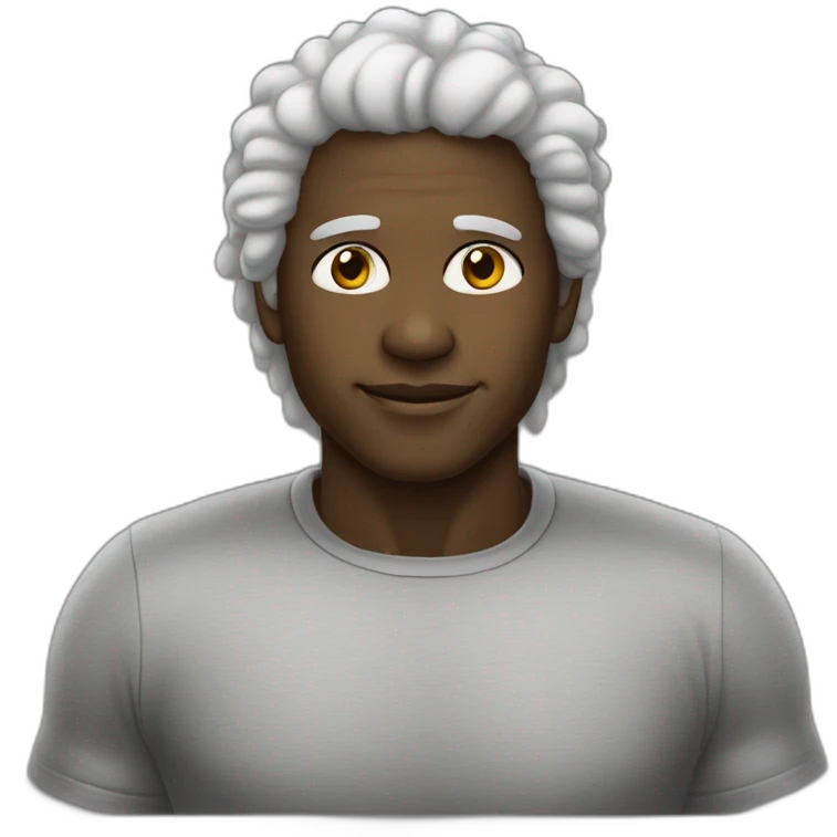 garoto de cabelo preto, pele branca, olhos grandes, boca grande e nariz grande emoji
