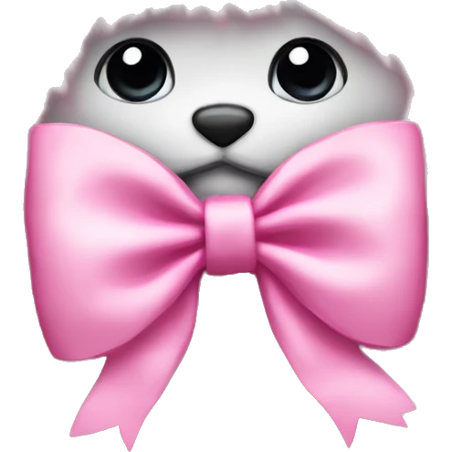 fluffy pink bow emoji