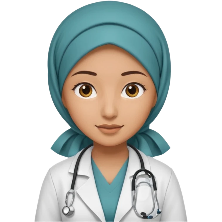 hijab woman doctor, half body emoji