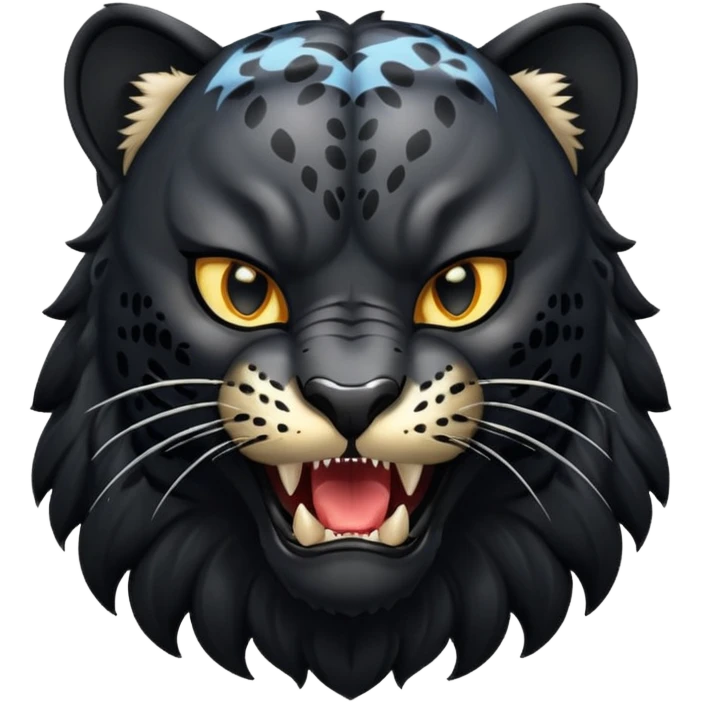 winged black leopard roaring emoji