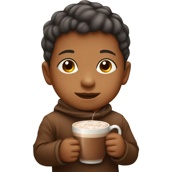 Baby with hot chocolate  emoji