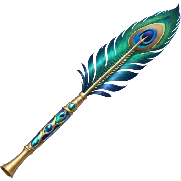 Peacock feather flute emoji