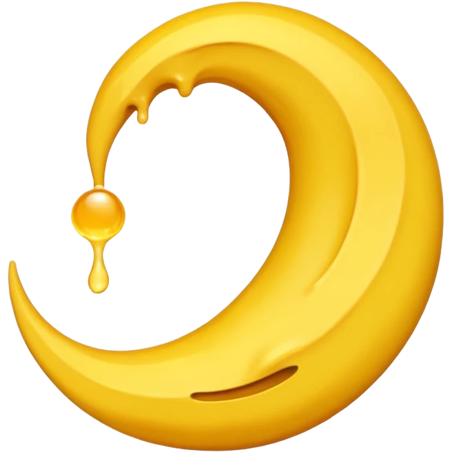Melting waning crescent moon without any face and should in yellow colour emoji