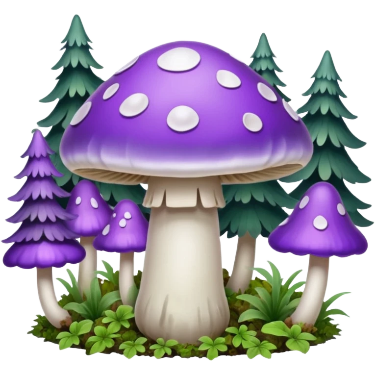cogumelo fantasma fantasma roxo e branco emoji