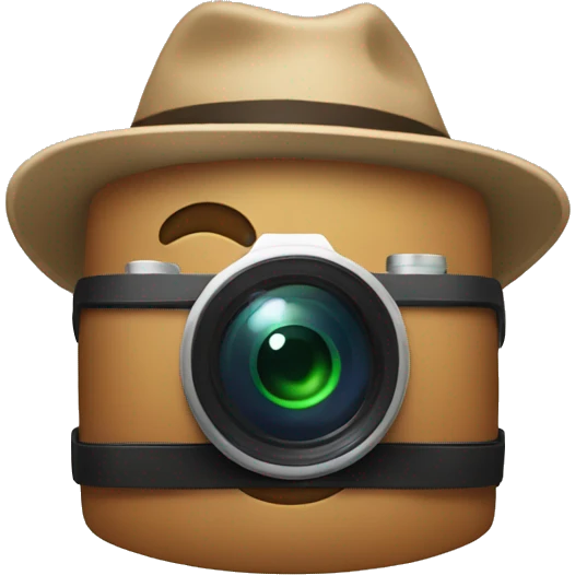emoji with camera as hat emoji