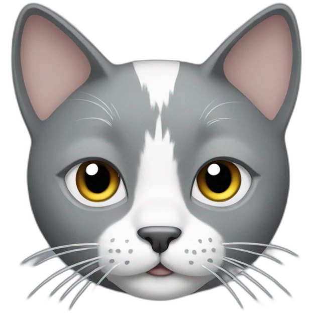 grey cat with white around his face emoji