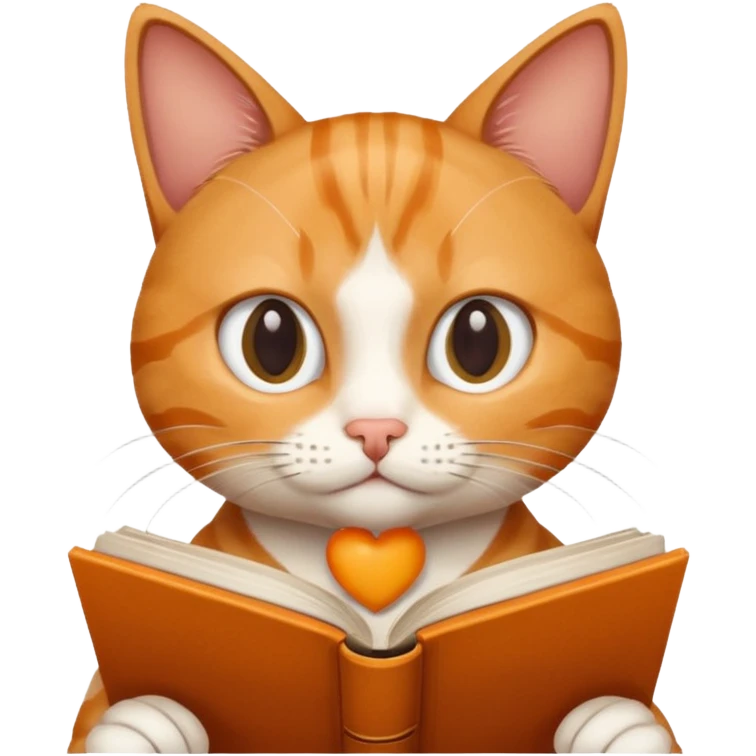 cat is reading a book emoji