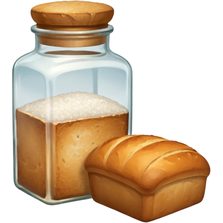  a one victorian bottle of salt and a loaf of bread emoji