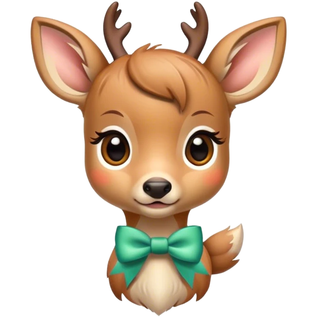 a small fawn with a bow emoji