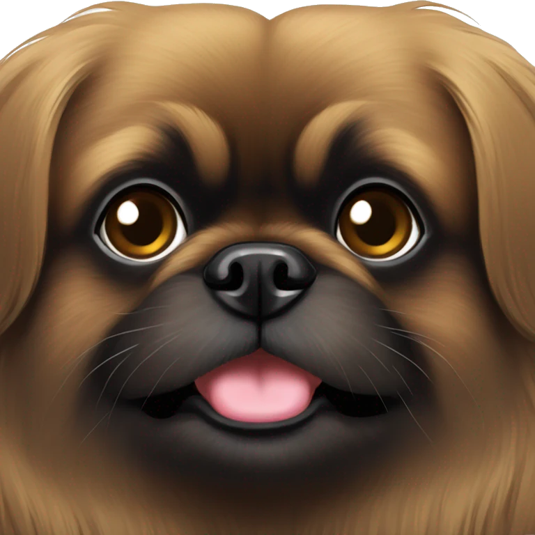 Dark brown Pekingese  emoji