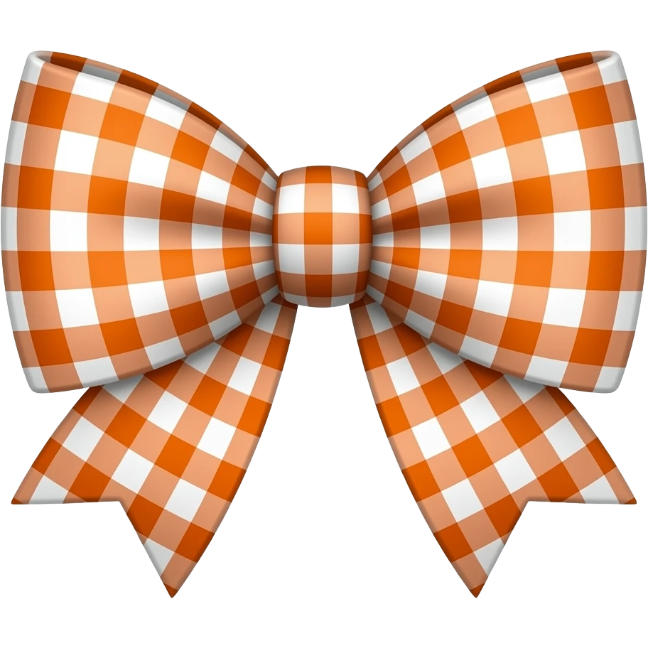 ORANGE AND WHITE CHECKERED BOW emoji