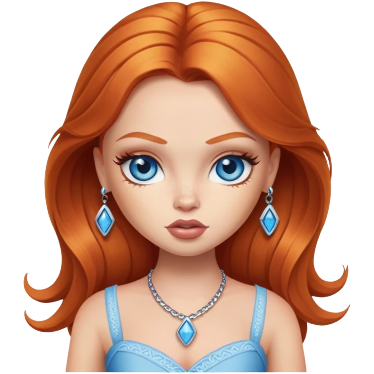 pretty bratz baddie ginger, blue eye emoji