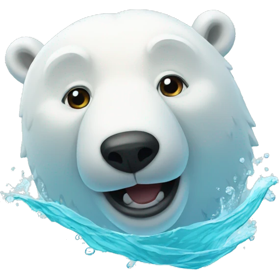 Swimming polar bear emoji