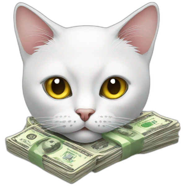Cat with dollars in their Eyes emoji