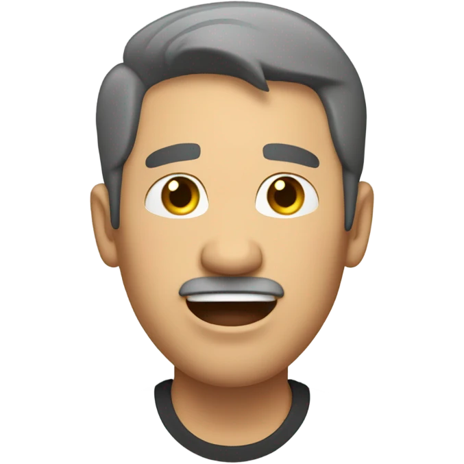 Middle aged man with dark short hair singing with his eyes closed emoji