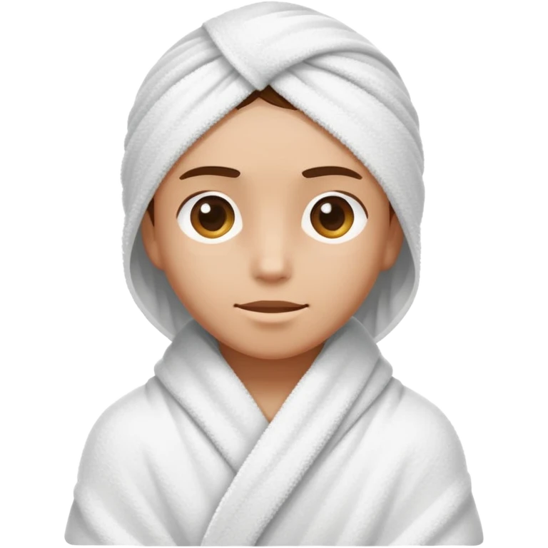 Person wrapped in towel after shower emoji