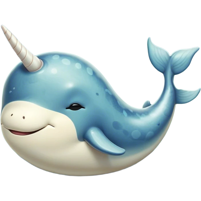 Meme-Worthy Cute Sleeping Narwhal Portrait Emoji, Head resting peacefully with a contented smile, showcasing a streamlined, mottled body with a softly spiraled ivory tusk and eyes gently closed in serene slumber, Simplified yet adorably endearing features, highly detailed, glowing with a soft, drowsy arctic light, high shine, relaxed and utterly lovable, stylized with an air of playful laziness, soft glowing outline, capturing the essence of a sleeping narwhal that feels destined to become the next viral icon of adorable rest! emoji