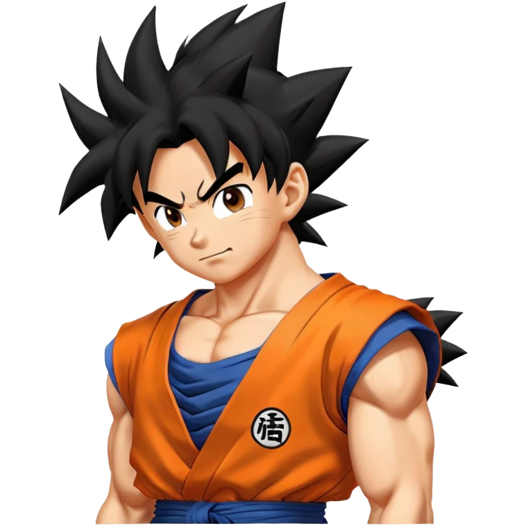 Goku from Dragon Ball Z with spiky black hair and orange gi emoji
