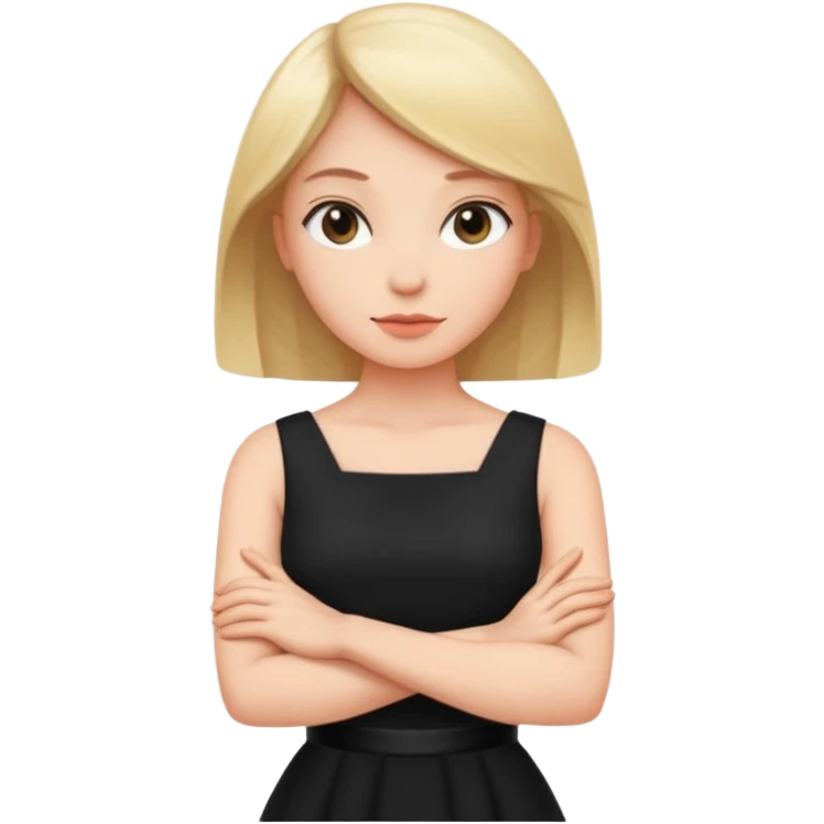 Woman Gesturing N, A woman with arms crossed forming an 'X' emoji