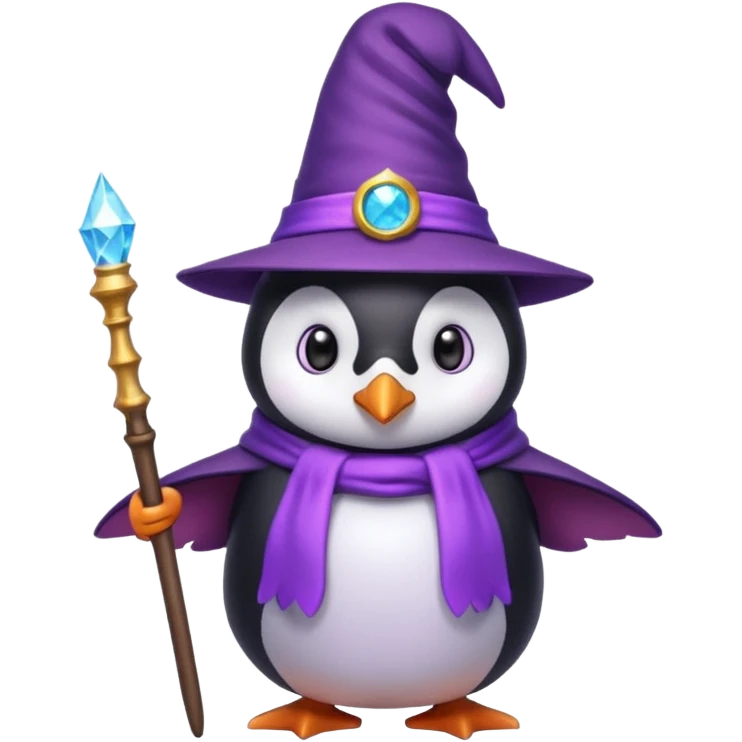 Purple wizard penguin emoji