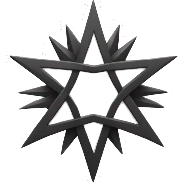 black and simple Heptagram emoji